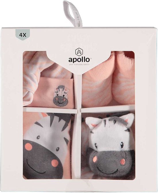 Apollo - Kraamcadeau - Baby - Zebra - Roze - New born van Apollo