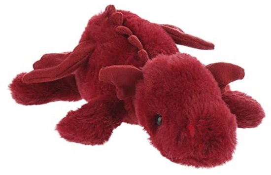 Apricot Lamb Stuffed Animal Lying Dragon, 38 cm Dragon, Plush Toy, Soft and Washable, Gift for Kids, Babies, Girls, Boys (Color : Scarlet) van Merkloos