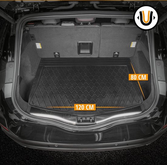 arComfort kofferbakmat Safeguard, afmeting 120x80 cm, universele op maat gesneden rubbermat auto, universele kofferbakbescherming, anti-slip mat van arComfort