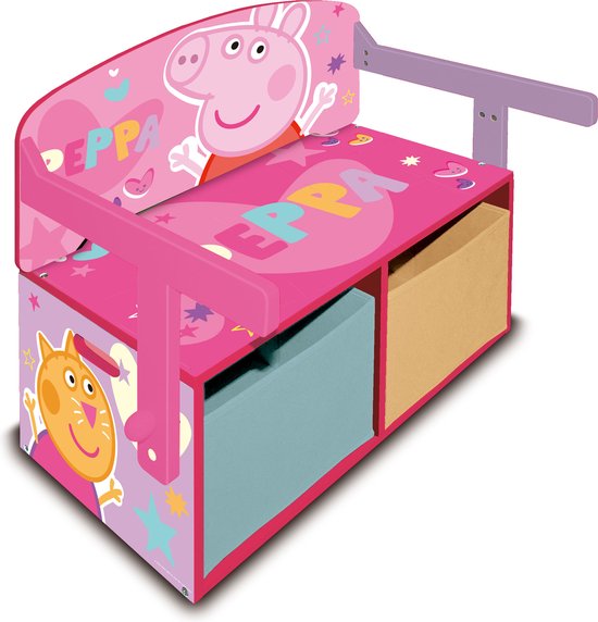 Arditex Speelgoedbank 3-in-1 Peppa Pig 60 X 70 Cm Hout Roze van Merkloos