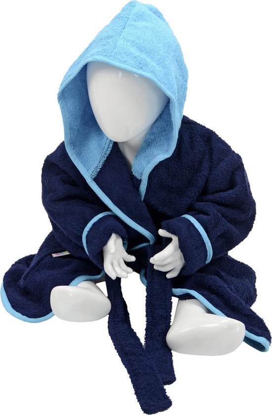 ARTG® Babiezz - Baby Badjas met Capuchon - Donkerblauw - Zeeblauw - Maat 80-92 van ARTG