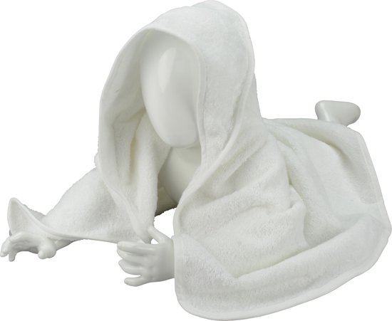 ARTG® Babiezz - Babycape - Baby Badcape - Kraamkado - 75 x 75 cm - Volledig Wit Witte Cape - 100% Katoen - WHITE van Merkloos