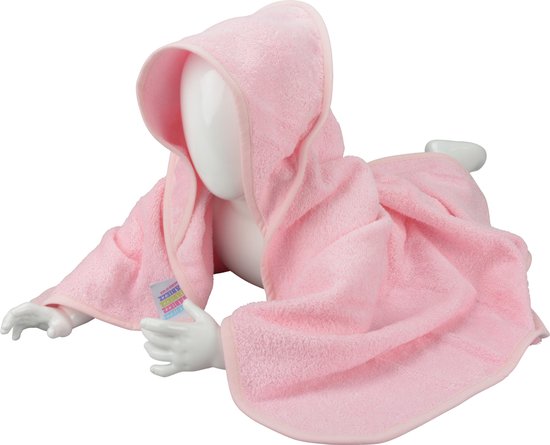 ARTG® Babiezz - Babycape - Baby Badcape XL - Kraamkado - 100 x 100 cm - Volledig Licht Rose LichtRose Cape - LIGHT PINK van ARTG