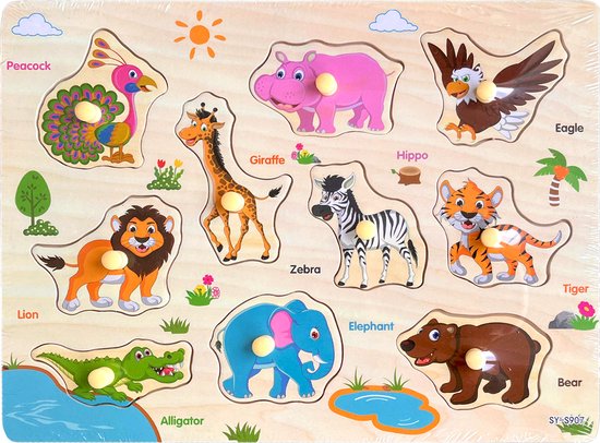 Arts Enterprise Legpuzzel Dieren - Houten puzzel voor kinderen 1-3 jaar - Peuter jongen van Arts Enterprise