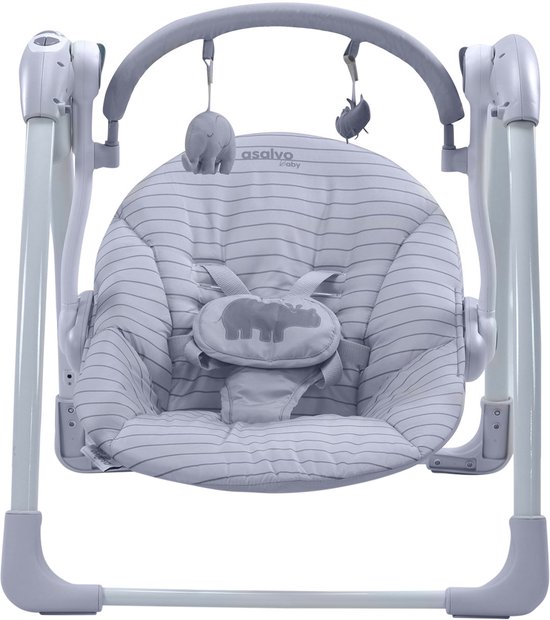 Asalvo Babyswing - Daddy Hippo - Grey van Merkloos