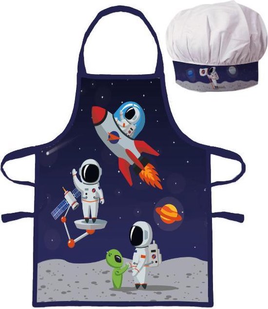 Astronaut Keukenschort voor Kinderen met Koksmuts van Lucy Locket.