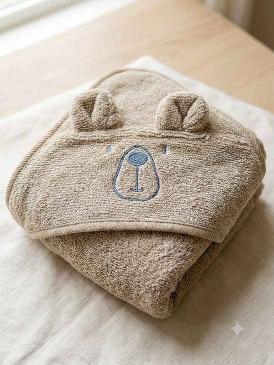 @ Lu’s Today® Basic Daily Essentials – Luxe Baby Badcape – Irish Cream – 75×75 cm – 100% Katoen – OEKO TEX – Better Cotton – FSC