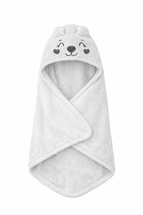 @ Lu’s Today® Basic Daily Essentials – Luxe Baby Badcape – Wit – 75×75 cm – 100% Katoen – OEKO TEX – Better Cotton – FSC