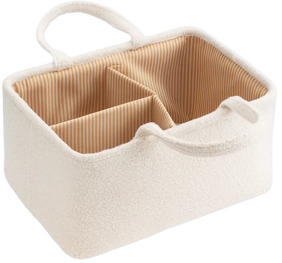 Atlaspro® - TeddyTote - Luxe Luiertas Organizer – Wit – Baby Organizer Mand met Handvat – Multifunctionele Opbergmand voor Luiers en Babyspullen van Merkloos