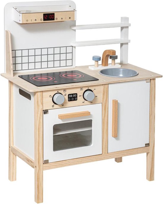 Atmosphera houten keuken - Volledig uitgerust houten keukenimitatiespel - Houten speelgoed van Atmosphera