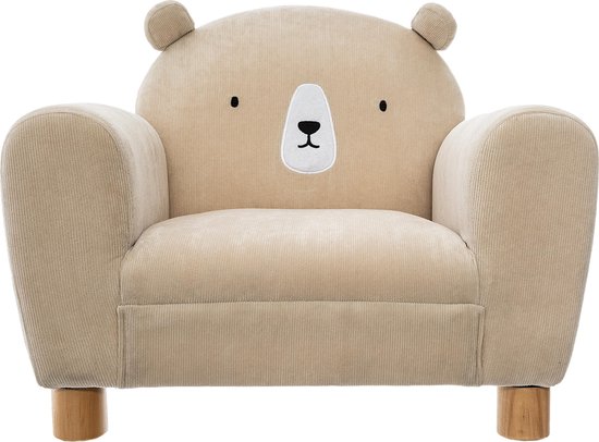 Atmosphera Kids creme fauteuil / zetel met berenoren voor kinderkamer H 44 cm van Atmosphera