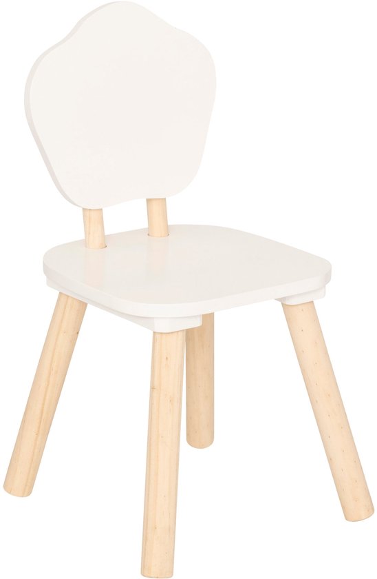 Atmosphera Kids Kinderstoel Bloem - 23x23x47cm - Wit van Merkloos
