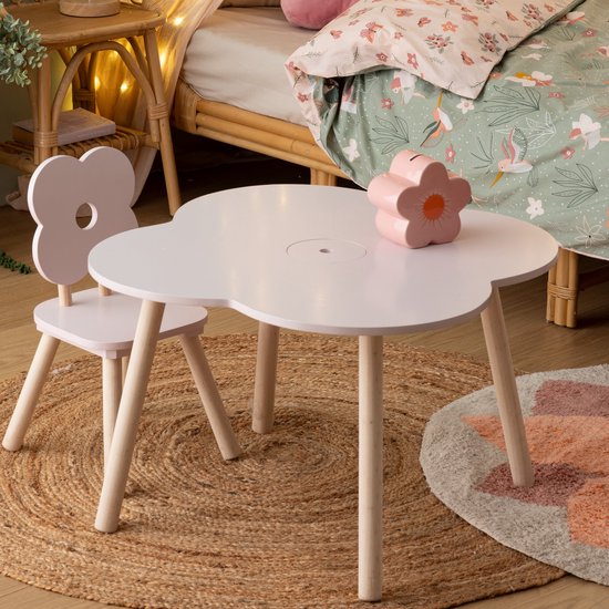Atmosphera Kids Kinderstoel Bloem - 27x27x48cm - Roze van ATMOSPHERA KIDS.
