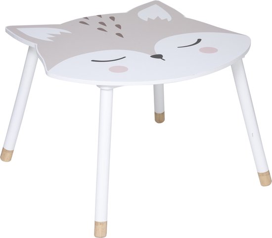 Atmosphera Kids Kindertafel Vos wit met houten poten - 62 c 64 x H 43 cm - Basic tafel - Knutseltafel - van Atmosphera