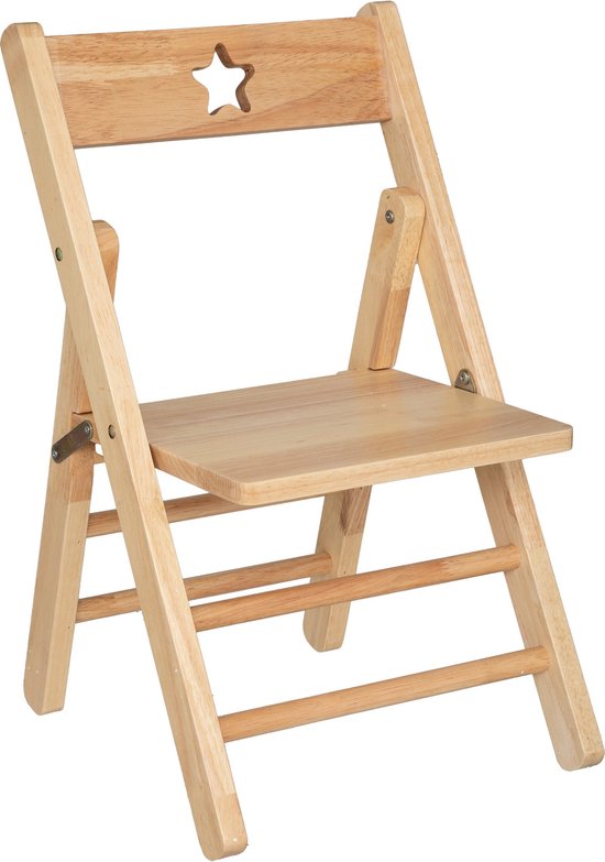 Atmosphera Kids Kindervouwstoel / Stoel - Naturel - Ster van Merkloos