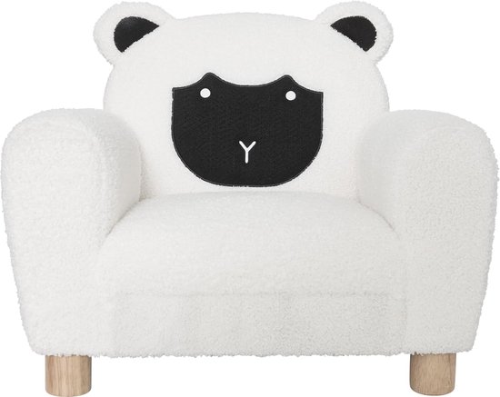 Atmosphera Kinderfauteuil - Schaap - Wit - Bouclé stof