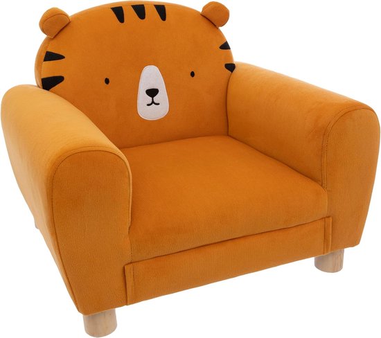 Atmosphera Kinderfauteuil - Tijger - Beige - Zachte zitting