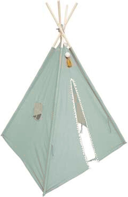Atmosphera Tipi speeltent voor kinderen - 120 x 120 x 160 cm - groenblauw - wigwam van Merkloos