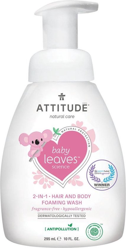 Attitude - Baby Leaves 2 in 1 Parfum vrije Foaming Wash - 295ml van Attitude