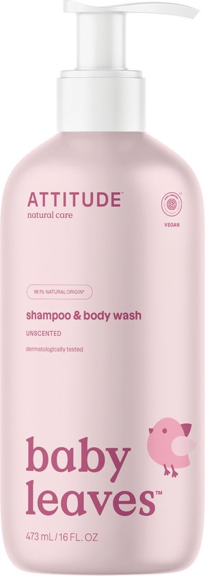 Attitude - Baby Leaves 2 in 1 Shampoo Parfum Vrij - 473ml van Merkloos
