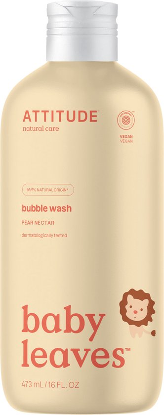 Attitude - Baby Leaves Bubbel Zeep Peer Nectar - 473ml van Merkloos