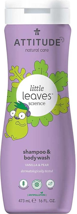 Attitude - Little Leaves 2in1 Vanille Peer Shampoo - 473ml van Attitude
