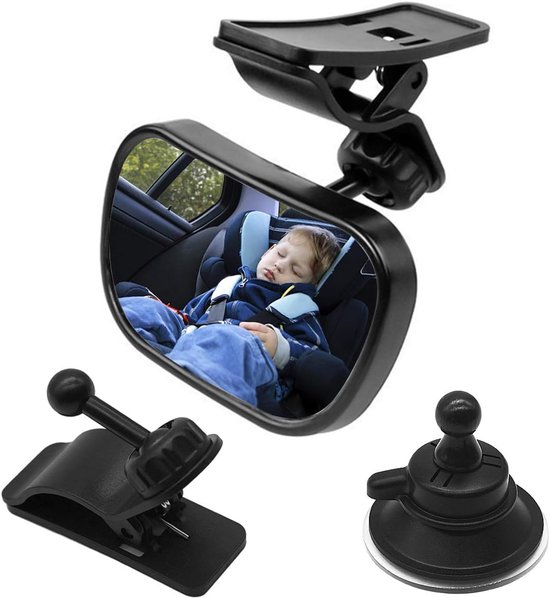 Auto achteruitkijkspiegel - 1 spiegel met 2 beugels - Achterbank baby auto achteruitkijkspiegel - Kinder achteruitkijkspiegel - Kinderveiligheidsspiegel - Verstelbare auto achteruitkijkspiegel - 360° draaibaar van A3 Baby & Kids