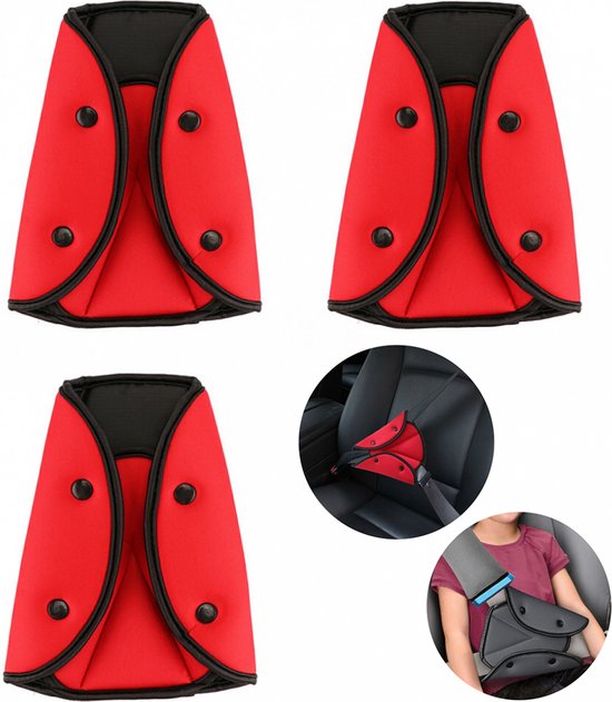 Auto gordel beschermer - 3 stuks - Gordelhoes - Autogordel bescherming - Nekbeschermer kind - Gordelbeschermer kind - Gordelkussen - Universele Gordelhoes - Auto Accessoires - Gordelbeschermhoes - Nekkussen / neksteun van Merkloos