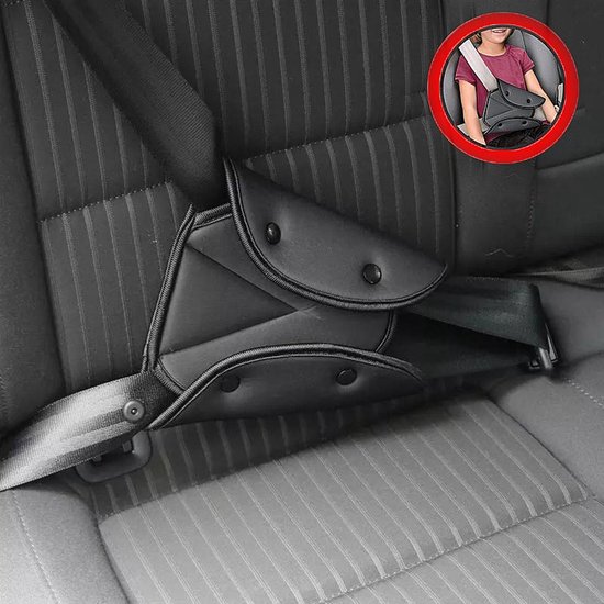 Auto Gordel Beschermer - Gordelhoes - Kind Nek Bescherming - Zwart ✅ van Eggzz