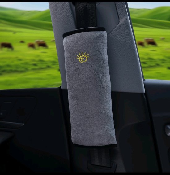 Auto Gordel Beschermer - Slaapkussen Kind Nek Kussen - Auto Reiskussen - grijs van TMOOCOW