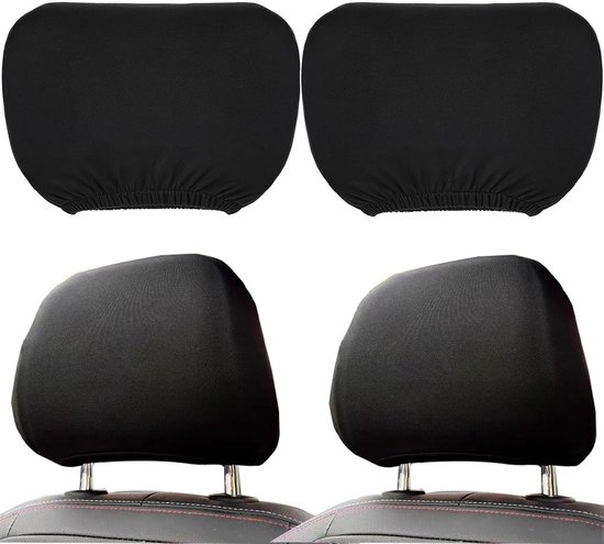 Auto Hoofdsteun Hoes Set - Zwart - Set van 2 Autostoel Hoofdsteun Hoezen - Universeel - Wasbaar - Auto Accessoires - Auto Interieur Accessoires - Auto Interieur Stoel Accessoires Beschermhoezen - Stofdicht en Slijtvast - Zacht en Passend - Hoofdsteun van Merkloos
