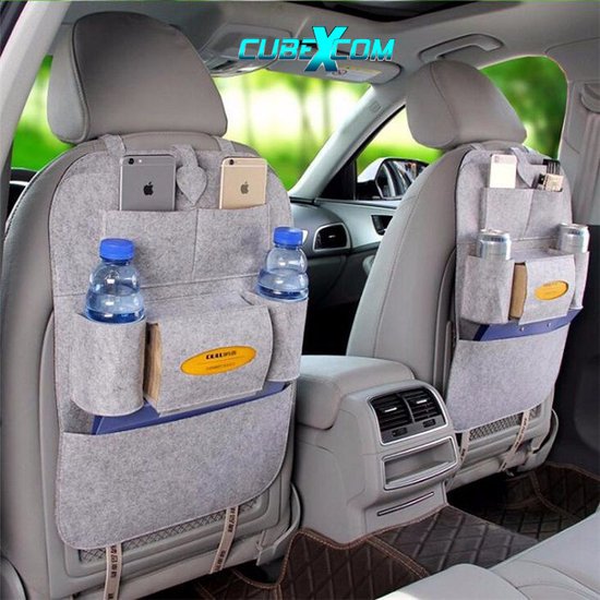 Auto Organizer, Autostoel Organizer, Baby Kinderen Autostoel Organizer Vilt, Autostoelen Rugleuning Organisatoren, Stoelbescherming, Auto Seat Organizer, Hoogwaardig Vilt, GRIJS, 1 Stuk van TS24