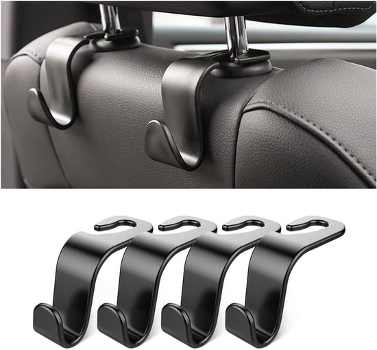 Auto organizer - autostoel organizer - hoofdsteun haken - haakjes - hanger - kleerhanger - handtassen - boodschappen - kleding - 4 stuks - Auto Accessoires van Merkloos