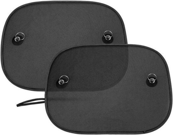 Auto zijruit zonneklep - Mesh zonneklep - 2 stuks - 44x36cm - Blokkeert schadelijke UV-stralen - Warmte-isolatie - Geschikt voor baby's, kinderen en huisdieren - Supersterke zuignap - Auto zijruit zonneklep van SmartProTECT