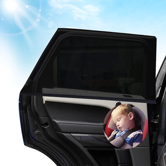 Auto Zonnescherm - 2 Stuks - Zonnewering Zijruit - Voor Baby's en Kinderen - UV Protectie van DIZA100.