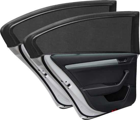 Auto Zonnescherm - 60x50 cm - 2 Stuks - Zonnewering Zijruit - Voor Baby's en Kinderen - UV Protectie - Elastisch - Uitrekbaar