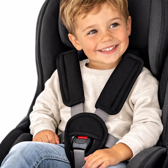 Autogordel Beschermers Set – 3 Stuks Gordelhoezen met Schouderkussen – Universele Gordelbeschermer voor Auto, Kinderwagen & Autostoel – Zwart van Merkloos