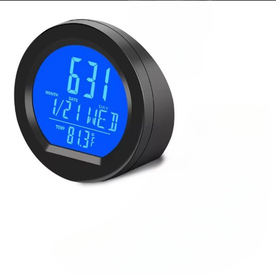 Autoklok, thermometer, digitale autotemperatuur, dashboardklok, zonne-energie auto, digitale klok, datum week, toepasselijk voor voertuigen, auto's, boten, kantoren, autoklok op zonne-energie