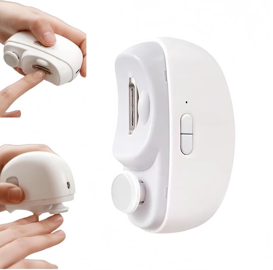 Automatische Elektrische Nagelknipper - Volledig Automatische Baby en Senioren Nageltrimmer - Handzaam Ontwerp voor Manicure en Nagelverzorging - Geschikt voor Thuis en Reizen - Wit