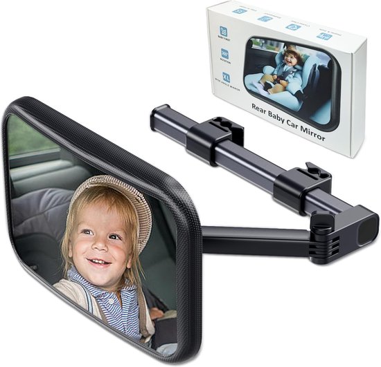 Autospiegel Baby - Achterbank Spiegel Baby - Achteruitkijkspiegel - Babyspiegel - Baby Veiligheid - Premium van KonfyCare