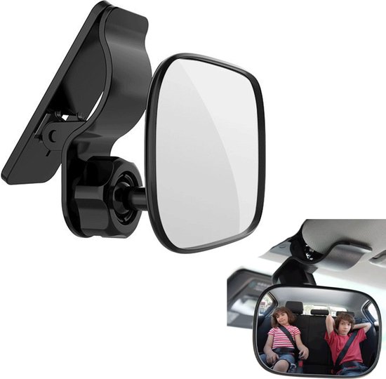 Autospiegels - Achterbank Spiegel Baby - Baby spiegel - Achteruitkijkspiegel voor kinderwagen - Algemene autospiegel voor binnen - Uitgerust met een groothoekspiegel - 360 graden verstelbaar - Zwart van Merkloos