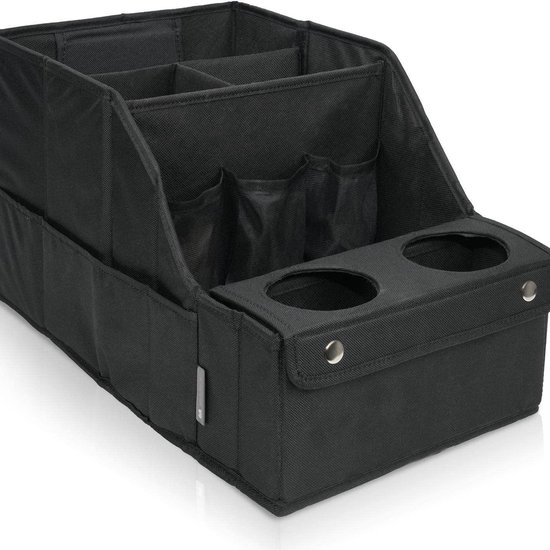 Autostoel Organizer - Auto Organizer - Opbergdoos - Met bekerhouder - Opbergruimte voor de achterbank, perfect voor kinderen en speelgoed - Zwart van Merkloos