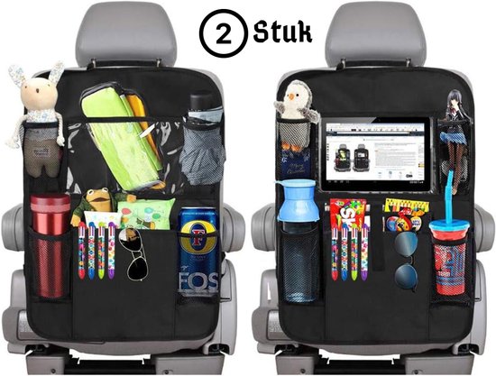 Autostoel Organizer met Tablet Houder - rugleuningbesmers voor kinderen - autostoelbeschermer - 2 stuk - Auto organizer voor baby en kinderen - Rugleuningbeschermer - 600D Oxford-stof - Auto Organizercher van Dizaul