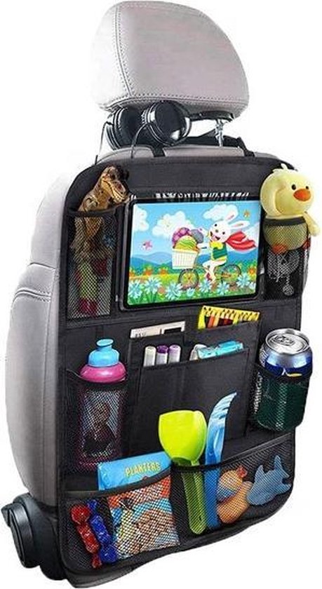 Autostoel Organizer met Tablet Houder - Universele Autostoel Beschermer - Autostoel Hoes voor Kinderen van Cheqio