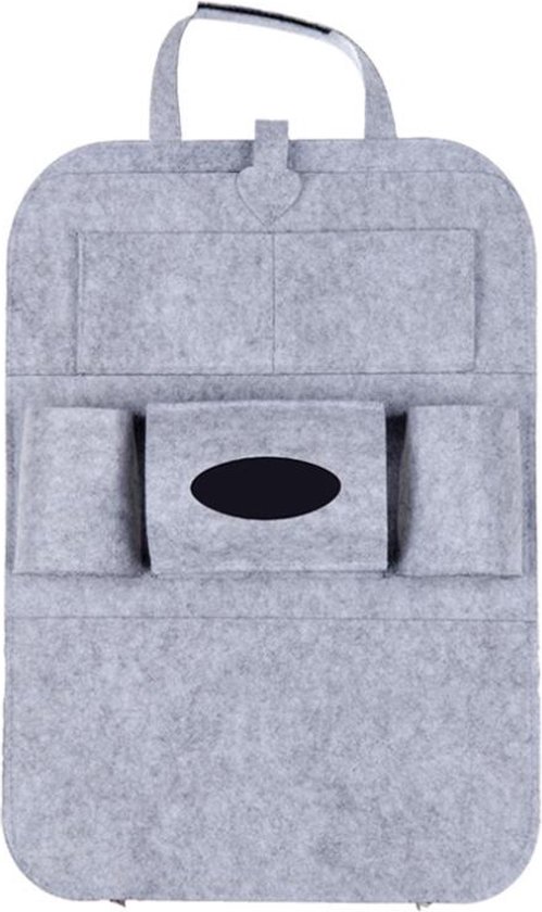 Autostoel organizer - Opbergruimte autostoel - 2 set lichtgrijs - stevige autostoel organizer van Vobarn