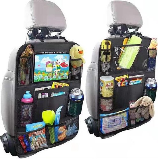 Autostoel organizer - Opbergruimte autostoel - 2 set zwart - stevige autostoel organizer - met tablet houder van Dresco