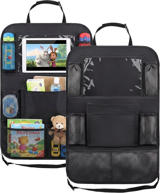 Autostoel Organizer - Set van 2 Stuks - Tablet Houder - Waterafstotend - Auto Organizer - Voor Kinderen - Zwart van Diono