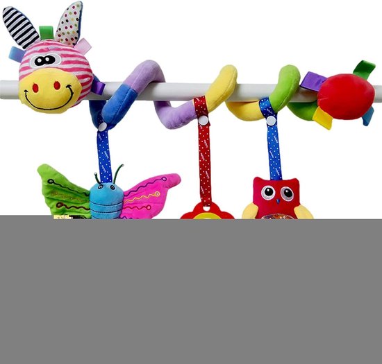 Autostoel Speelgoed - Kinderwagen Rammelaar - Baby Ontwikkeling - Zacht Pluche Materiaal - 36 x 60 cm - Gele Ezel