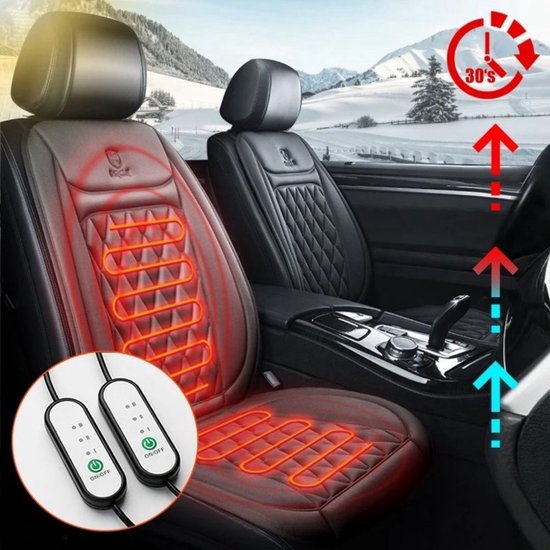 Autostoel Verwarming - Warmtekussen Stoelverwarmer met 3 Verwarmingsmodi - Elektrische Auto Accessories Heater - Zwart/12V/1 Stuk van Merkloos