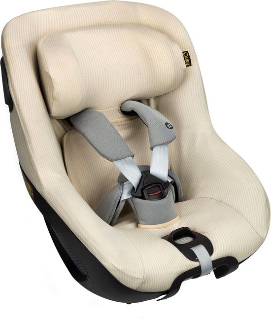 Autostoelhoes Geschikt voor Maxi Cosi Pearl 360 -Maxi Cosi Hoes Groep 0-1 - Zacht Katoen - Perfecte Pasvorm - Beige wafel van Merkloos